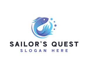 Marine Fish Aquatic logo design