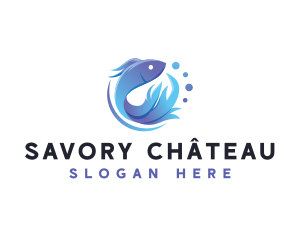 Marine Fish Aquatic logo design