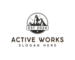 Hiking Mountain Travel logo design