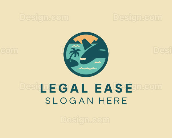 Plane Beach Vacation Logo