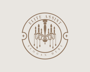 Candle Chandelier Hotel logo design