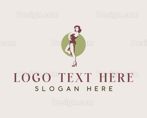 Pinup Model Woman Logo