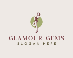 Pinup Model Woman logo design