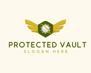 Virus Shield Wings logo design