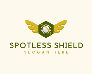 Virus Shield Wings logo design