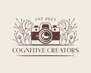 Floral SLR Camera logo design