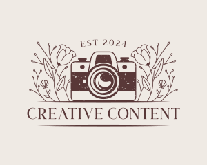 Floral SLR Camera logo design