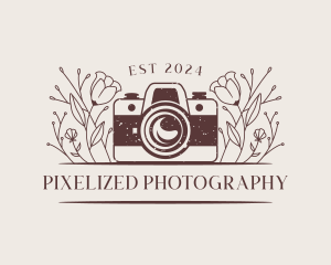 Floral SLR Camera logo design