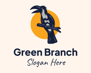 Tree Branch Hornbill logo design