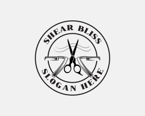 Shears Razor Barbershop logo design