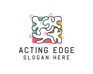 Puzzle Dancing People logo design