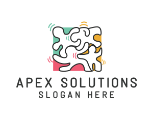 Puzzle Dancing People logo design