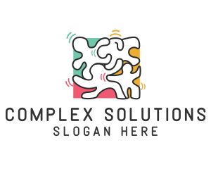 Puzzle Dancing People logo design