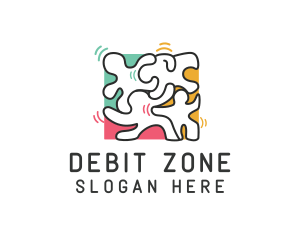 Puzzle Dancing People logo design