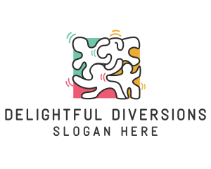 Puzzle Dancing People logo design