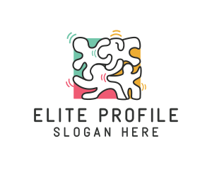 Puzzle Dancing People logo design