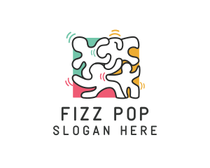 Puzzle Dancing People logo design