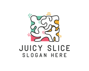 Puzzle Dancing People logo design