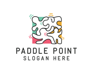 Puzzle Dancing People logo design