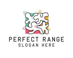 Puzzle Dancing People logo design