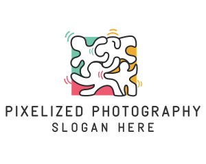 Puzzle Dancing People logo design