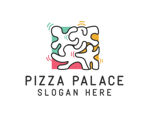 Puzzle Dancing People logo design