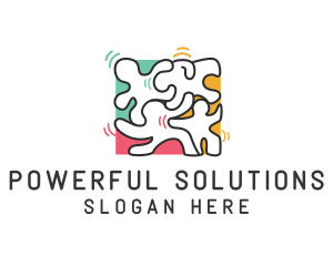 Puzzle Dancing People logo design