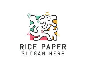 Puzzle Dancing People logo design