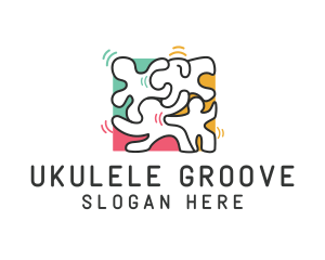 Puzzle Dancing People logo design