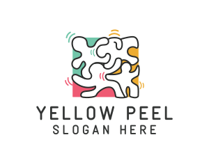 Puzzle Dancing People logo design