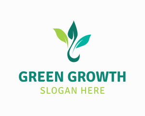 Colorful Sprout Leaf logo design