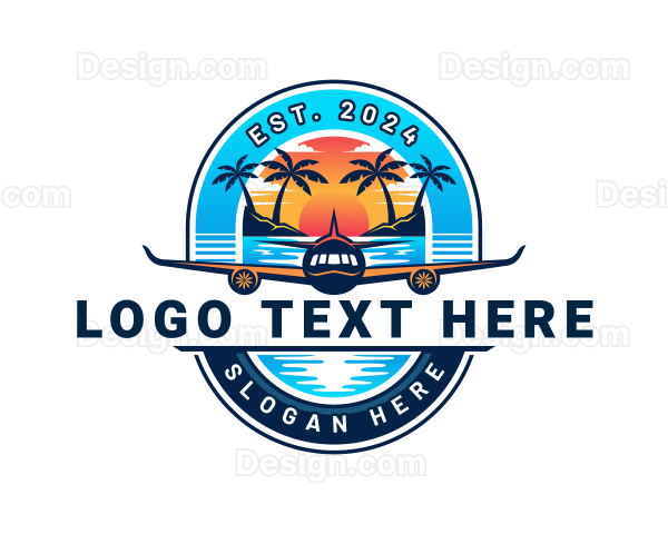 Airplane Island Travel Logo