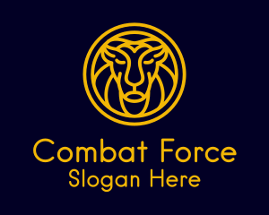 Yellow Lion Head Logo