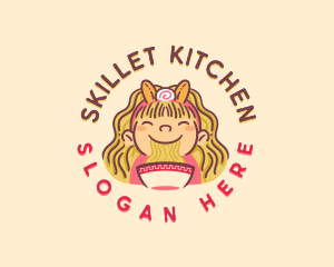 Ramen Noodle Girl logo design