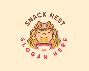 Ramen Noodle Girl logo design