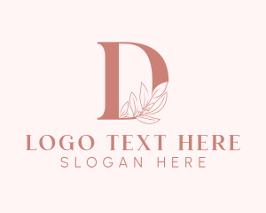 Elegant Leaves Letter D logo