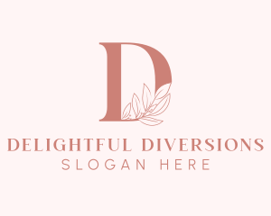 Elegant Leaves Letter D logo design