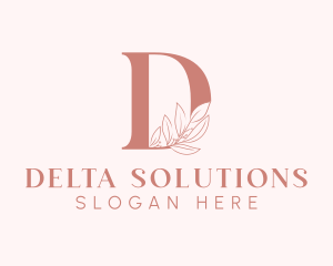 Elegant Leaves Letter D logo design