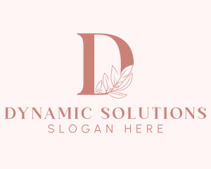 Elegant Leaves Letter D logo design