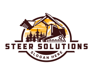 Skid Steer Loader Construction logo design