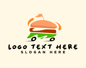 Hamburger - Hamburger Snack Food Delivery logo design