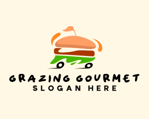 Hamburger Snack Food Delivery logo design