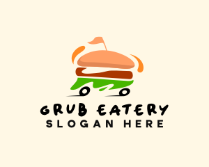 Hamburger Snack Food Delivery logo design