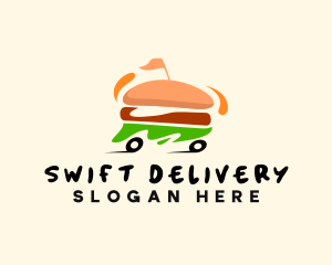 Hamburger Snack Food Delivery logo design