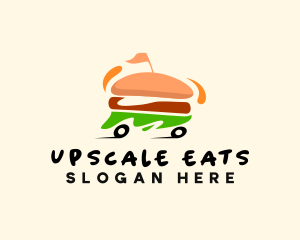 Hamburger Snack Food Delivery logo design