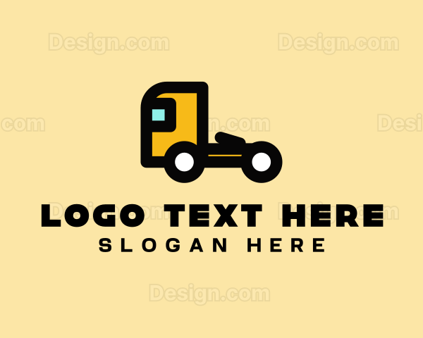 Yellow Flatbed Truck Logo