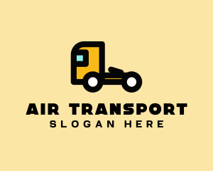 Yellow Flatbed Truck logo design