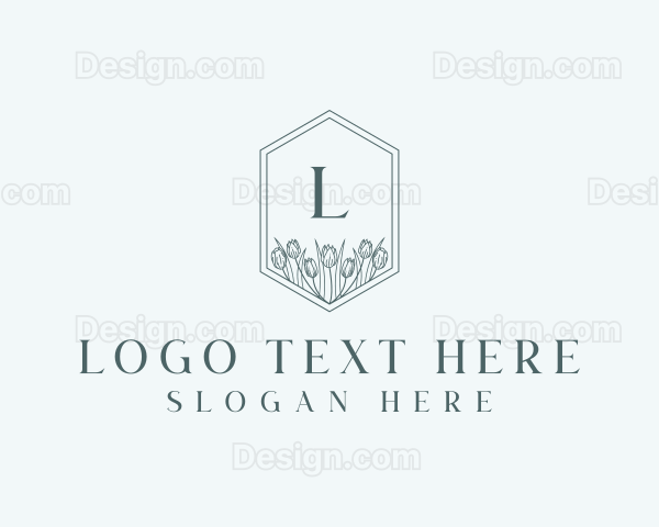 Floral Tulip Florist Wedding Logo