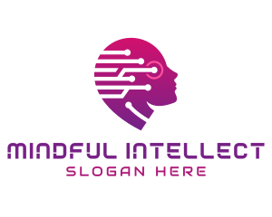 Woman Head  Artificial Intelligence logo