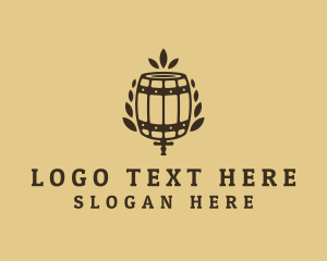 Beer Keg Barrel Brewery  Logo